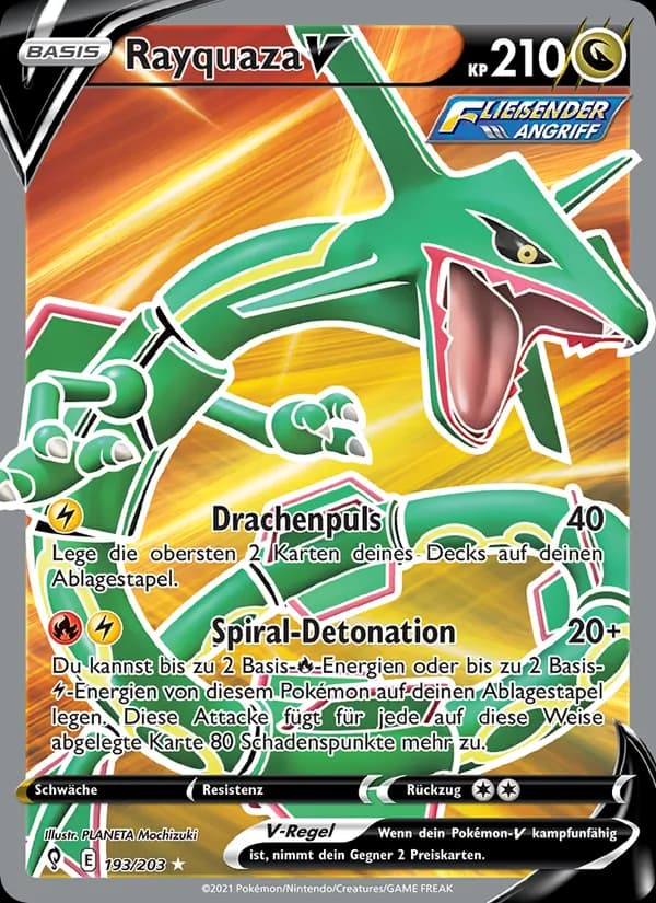 Rayquaza V card in German