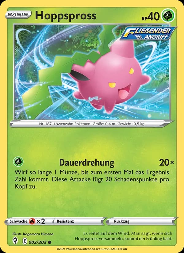 Hoppspross card in German