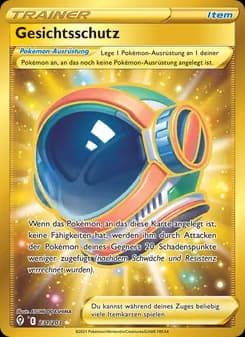 Gesichtsschutz card in German