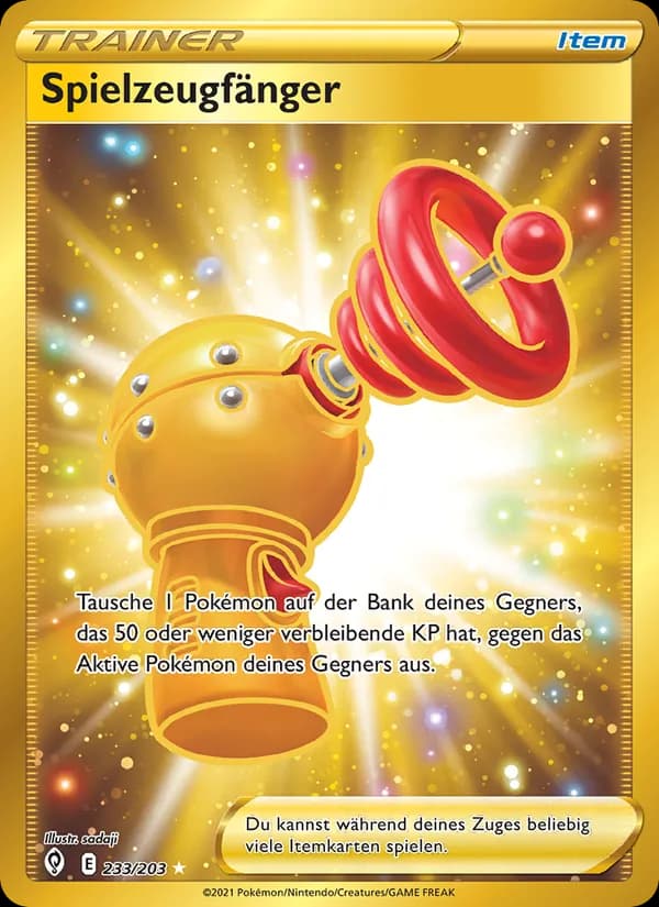 Spielzeugfänger card in German