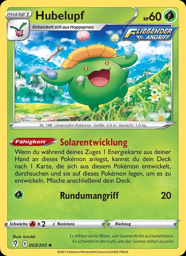 Hubelupf card in German