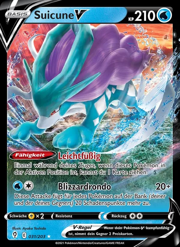 Suicune V card in German