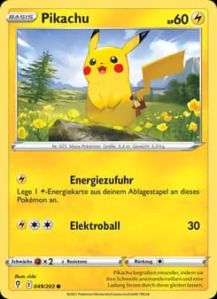Pikachu card in German