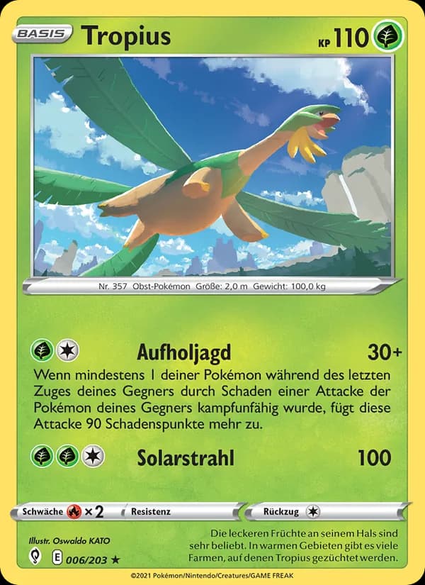 Tropius card in German