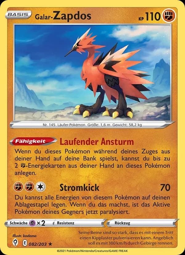 Galar-Zapdos card in German