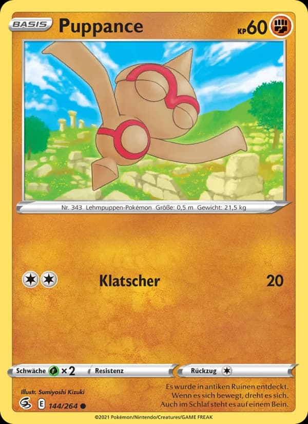 Puppance card in German