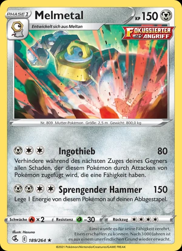 Melmetal card in German