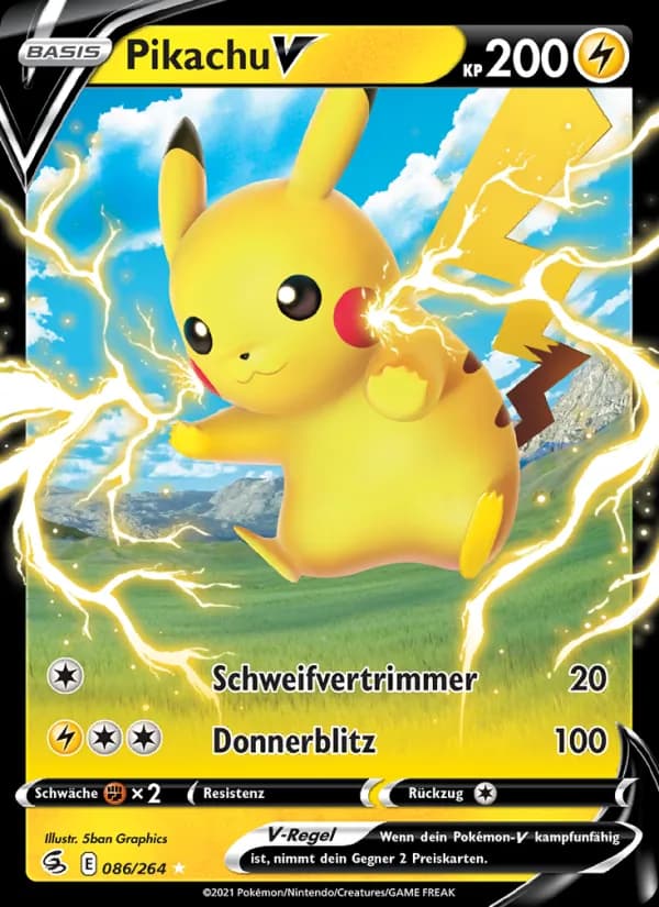 Pikachu V card in German