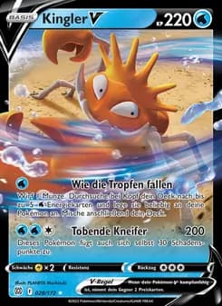 Kingler V card in German
