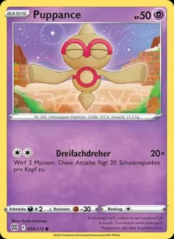 Puppance card in German