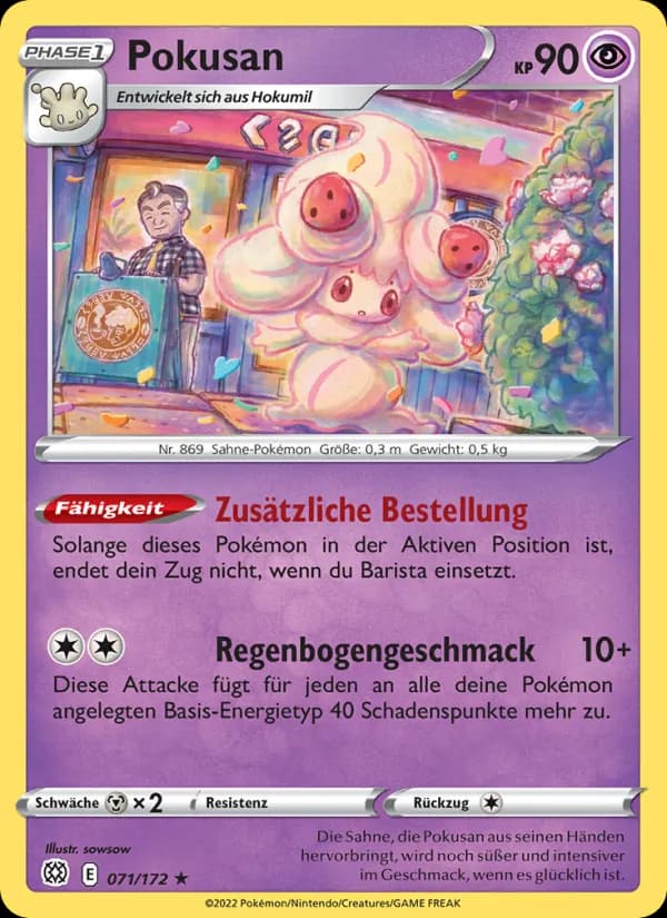 Pokusan card in German
