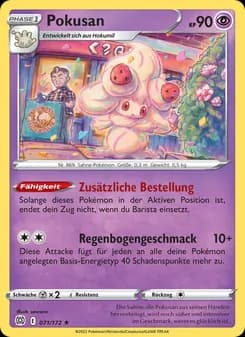 Pokusan card in German