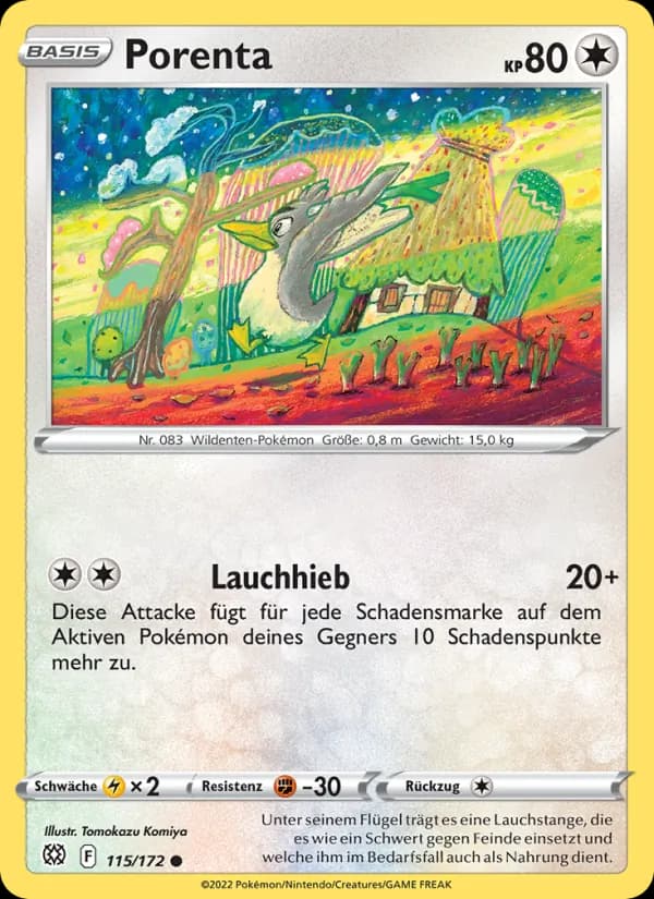 Porenta card in German