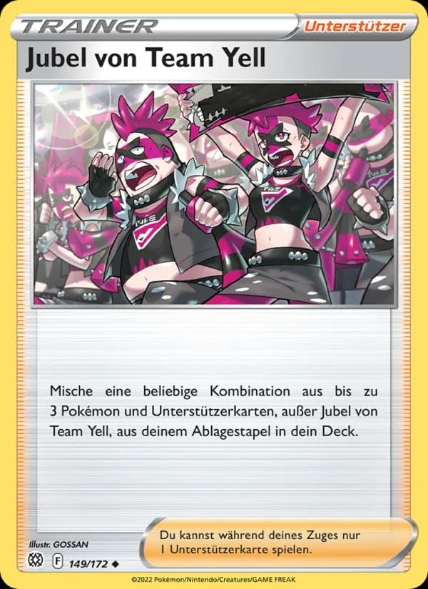 Jubel von Team Yell card in German