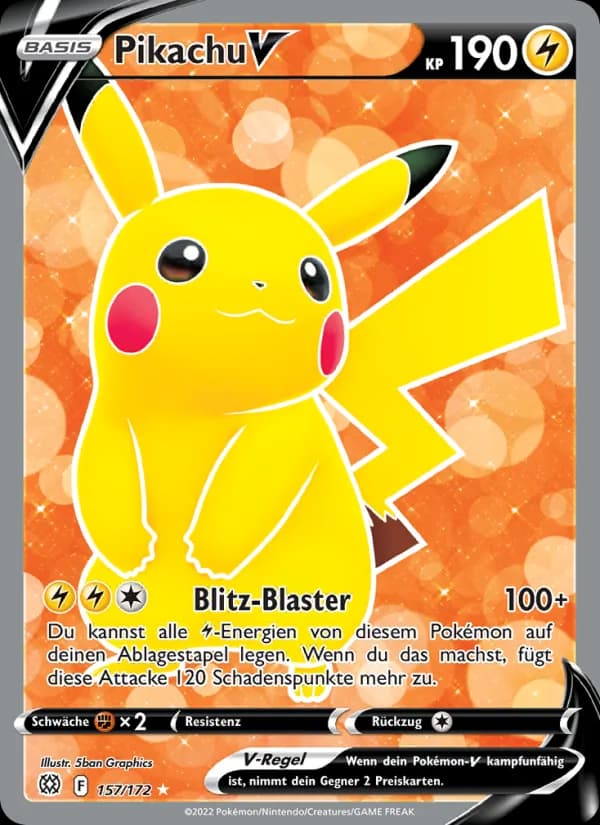 Pikachu V card in German