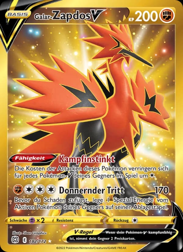 Galar-Zapdos V card in German