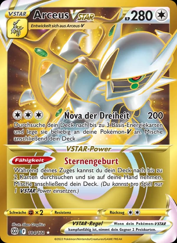 Arceus VSTAR card in German