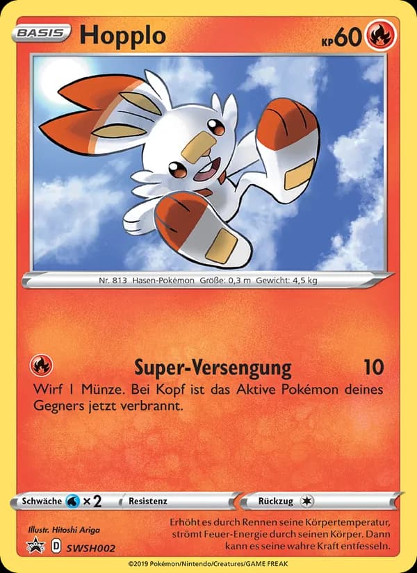 Hopplo card in German