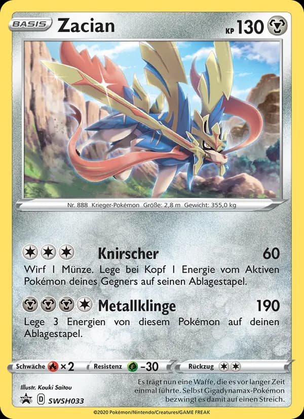 Zacian card in German