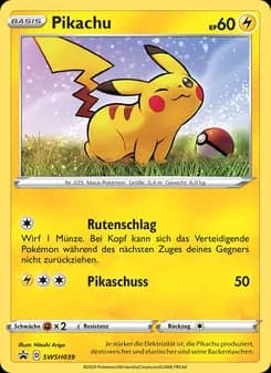 Pikachu card in German