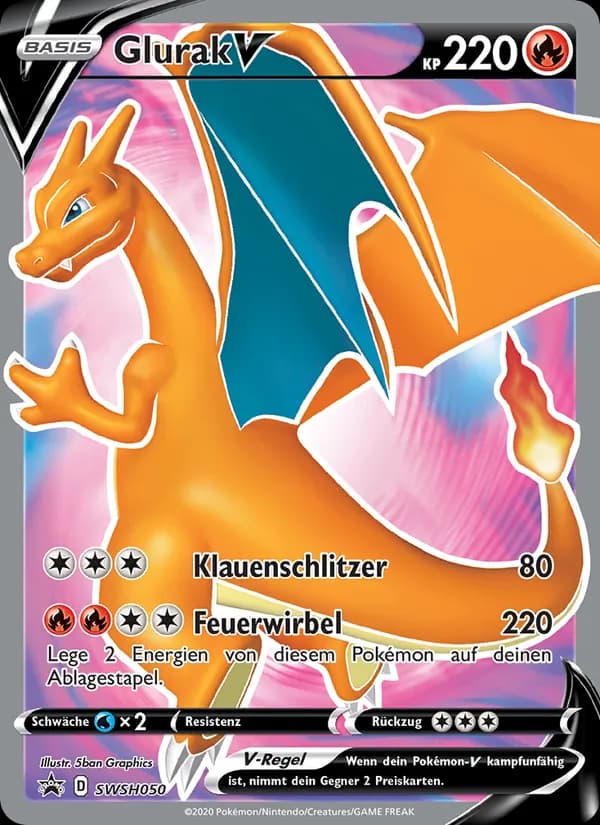 Glurak V card in German