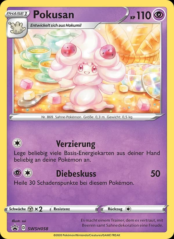 Pokusan card in German