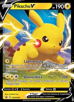 Pikachu V card in German