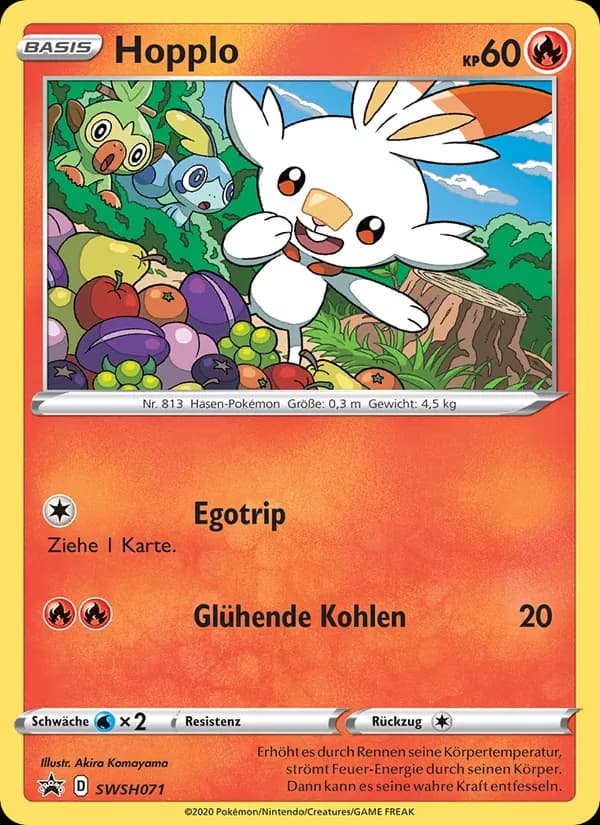 Hopplo card in German