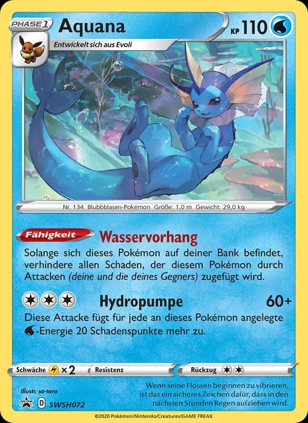 Aquana card in German