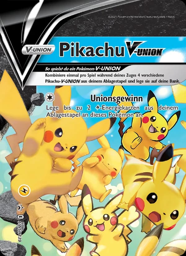 Pikachu V-UNION card in German