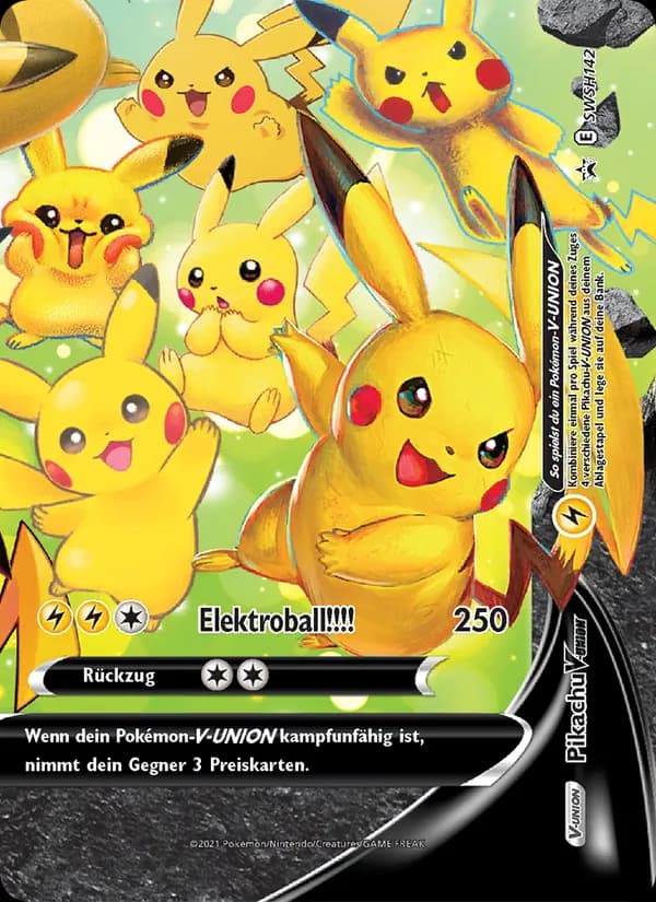 Pikachu V-UNION card in German