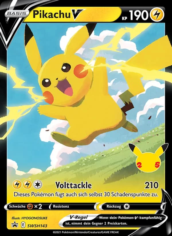 Pikachu V card in German