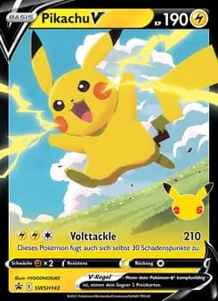 Pikachu V card in German