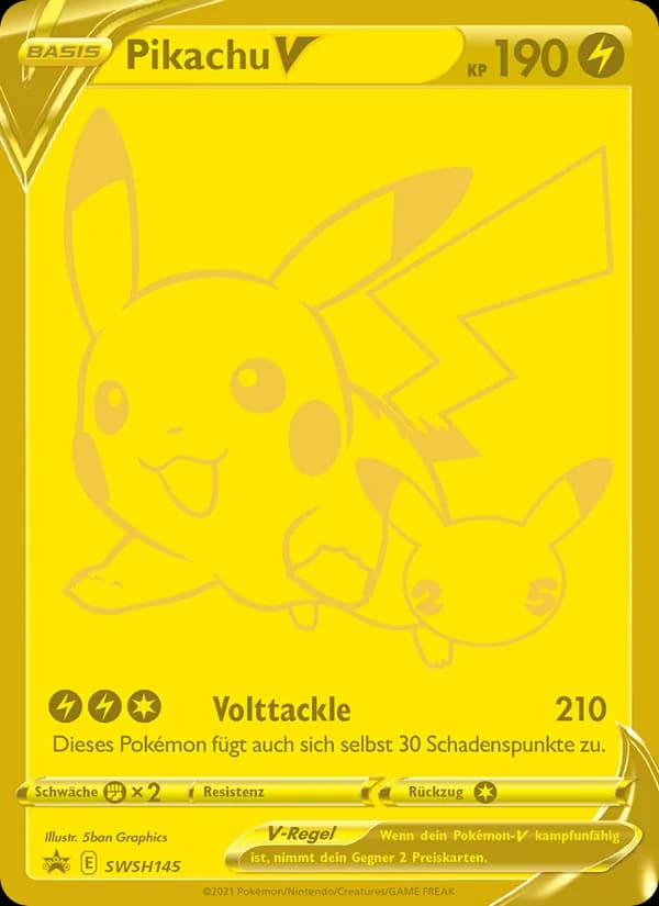 Pikachu V card in German