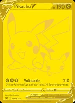 Pikachu V card in German