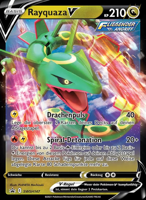 Rayquaza V card in German