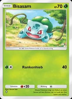 Bisasam card in German