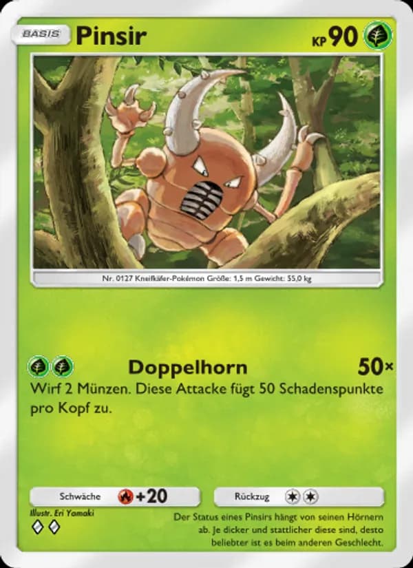 Pinsir card in German