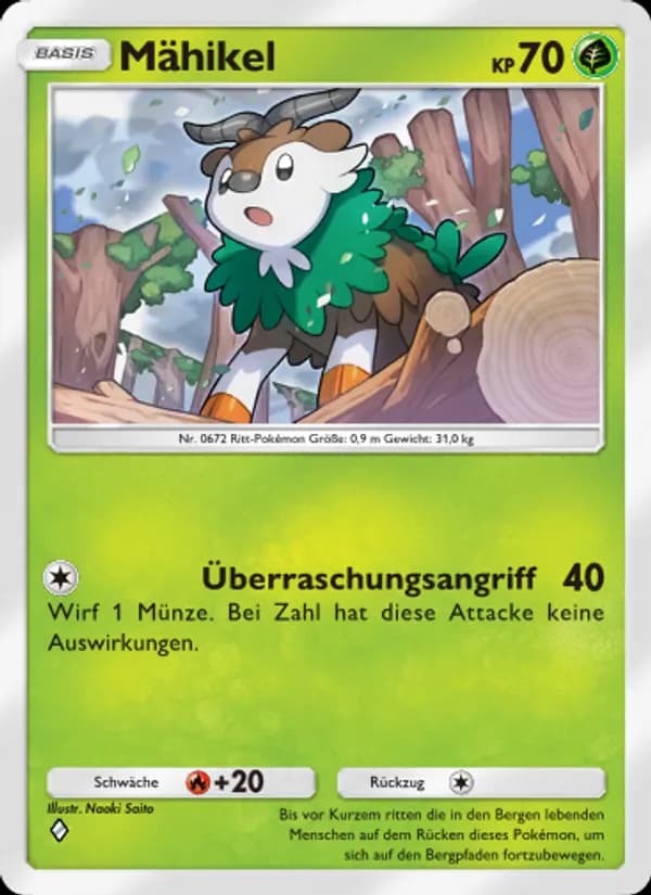 Mähikel card in German