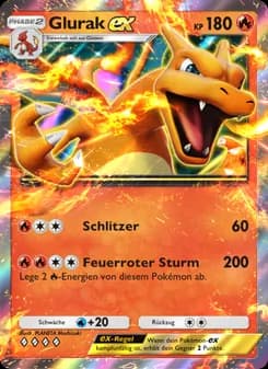 Glurak-ex card in German
