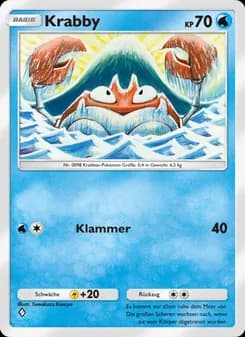 Krabby card in German