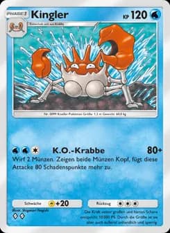 Kingler card in German