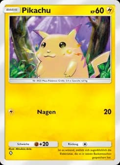 Pikachu card in German