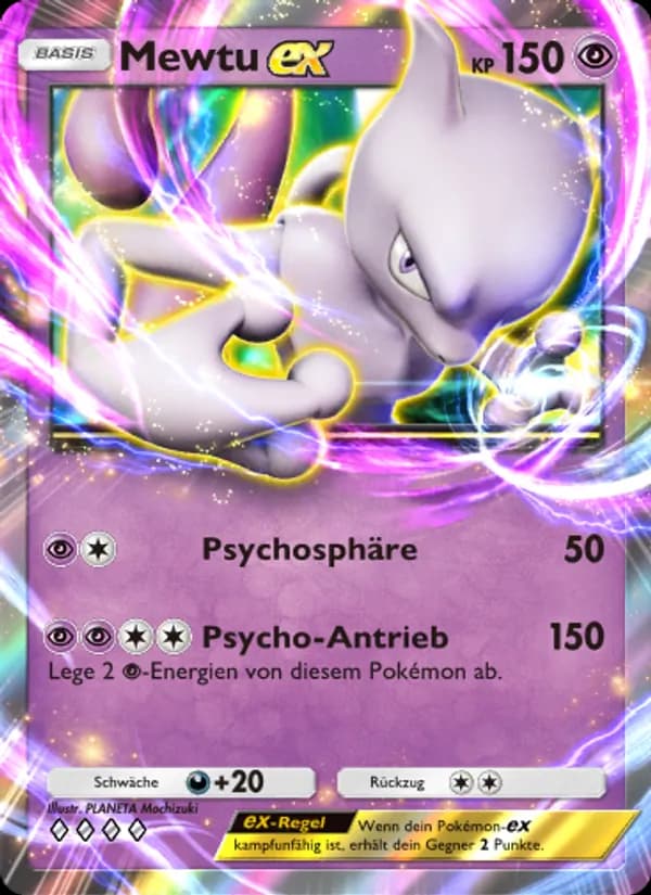 Mewtu-ex card in German