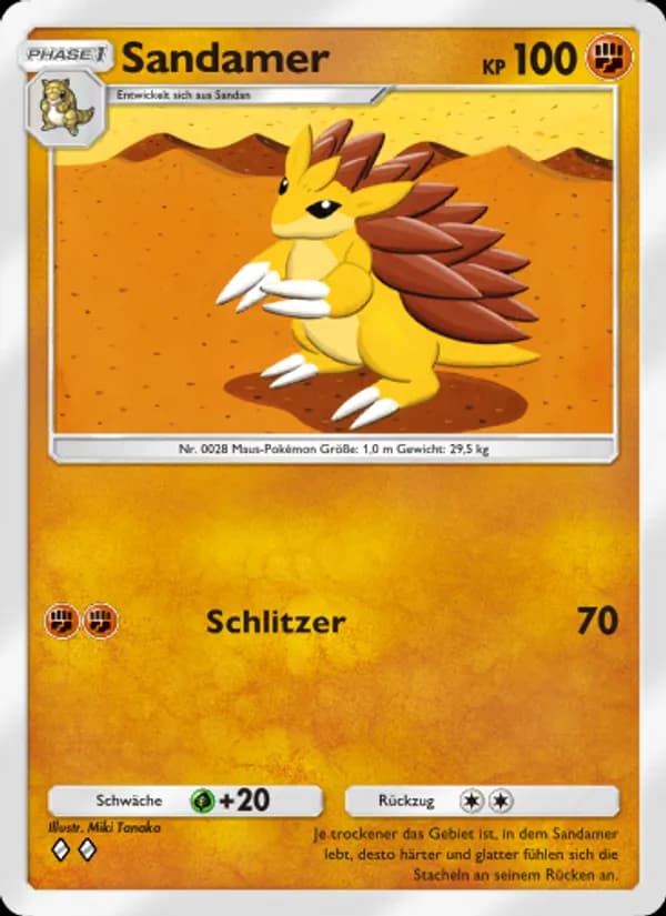 Sandamer card in German