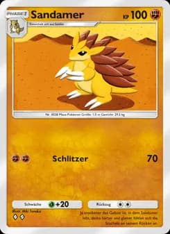 Sandamer card in German