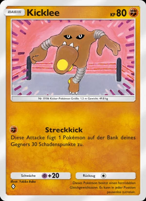 Kicklee card in German