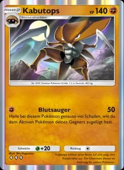 Kabutops card in German