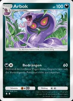Arbok card in German