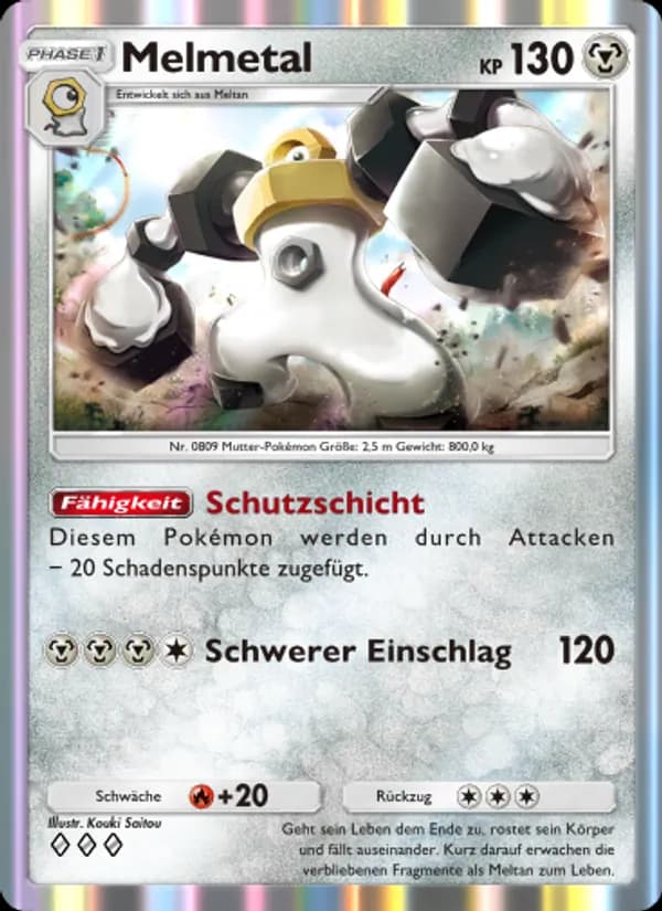 Melmetal card in German